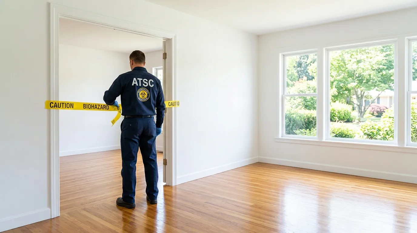 Certified biohazard cleanup crew performing Trauma Scene Cleanup in Winchester Center